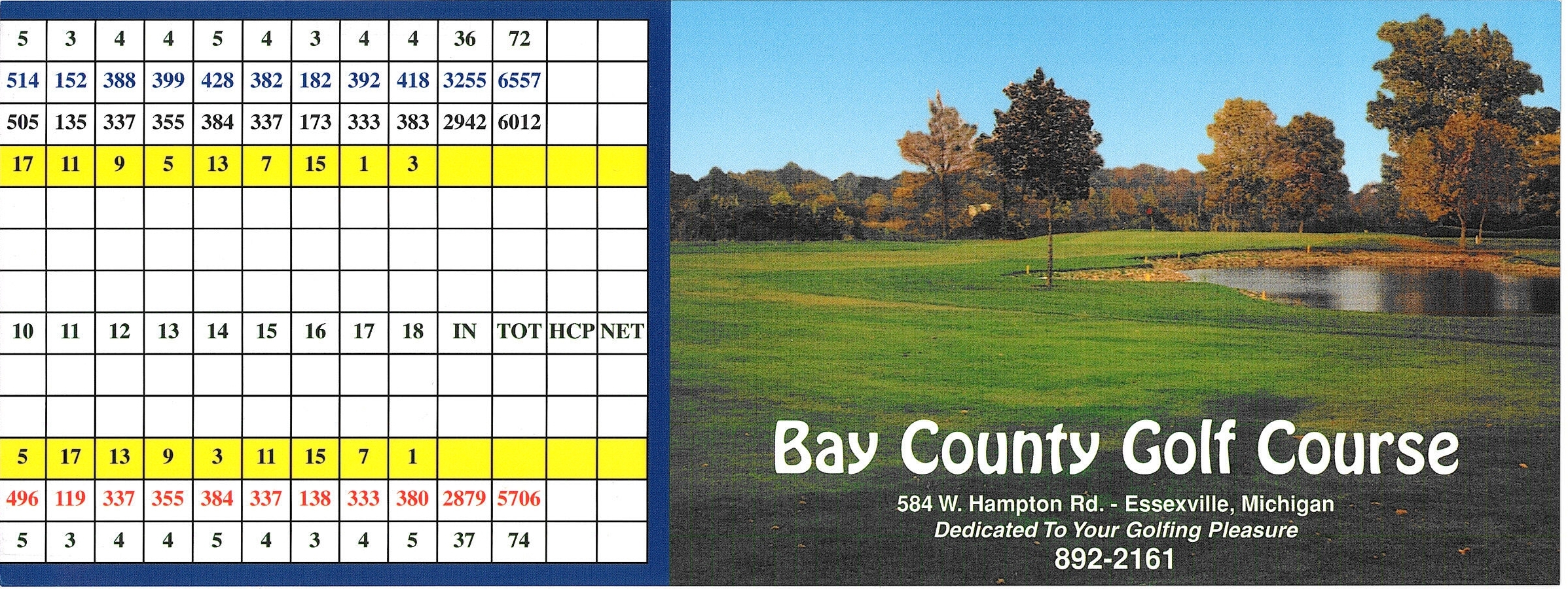 reflection bay golf scorecard
